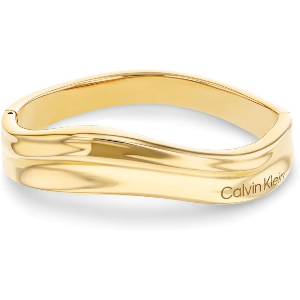 imageCalvin Klein Elemental Bangle Bracelet for Women  Organic Inspired Design Boldly Sculpted  Stainless Steel Hinge closure  Jewelry Accessories Gift for HerGold Plated