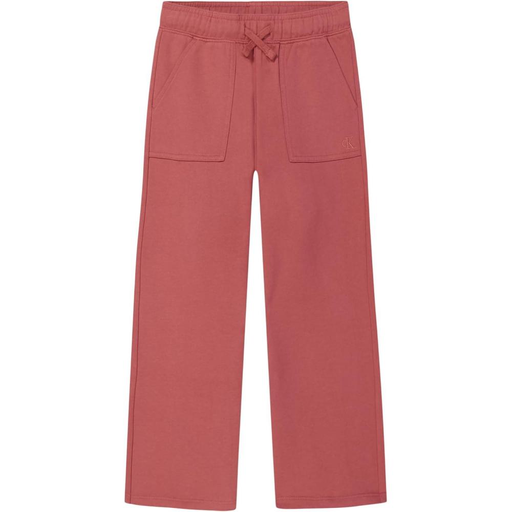 imageCalvin Klein Girls Pullon Cozy Wide Leg Lounge PantFrench Terry Mauvewood