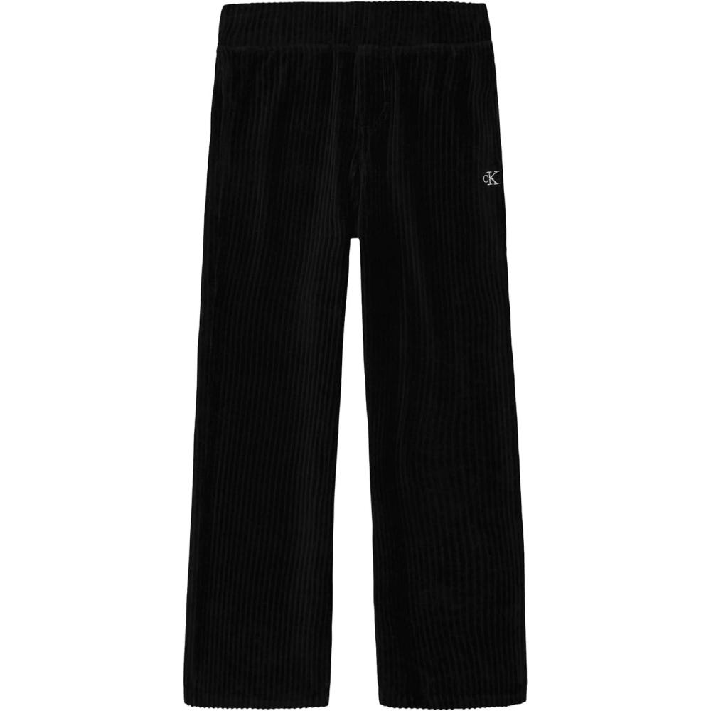 imageCalvin Klein Girls Pullon Cozy Wide Leg Lounge PantRib Velour Black