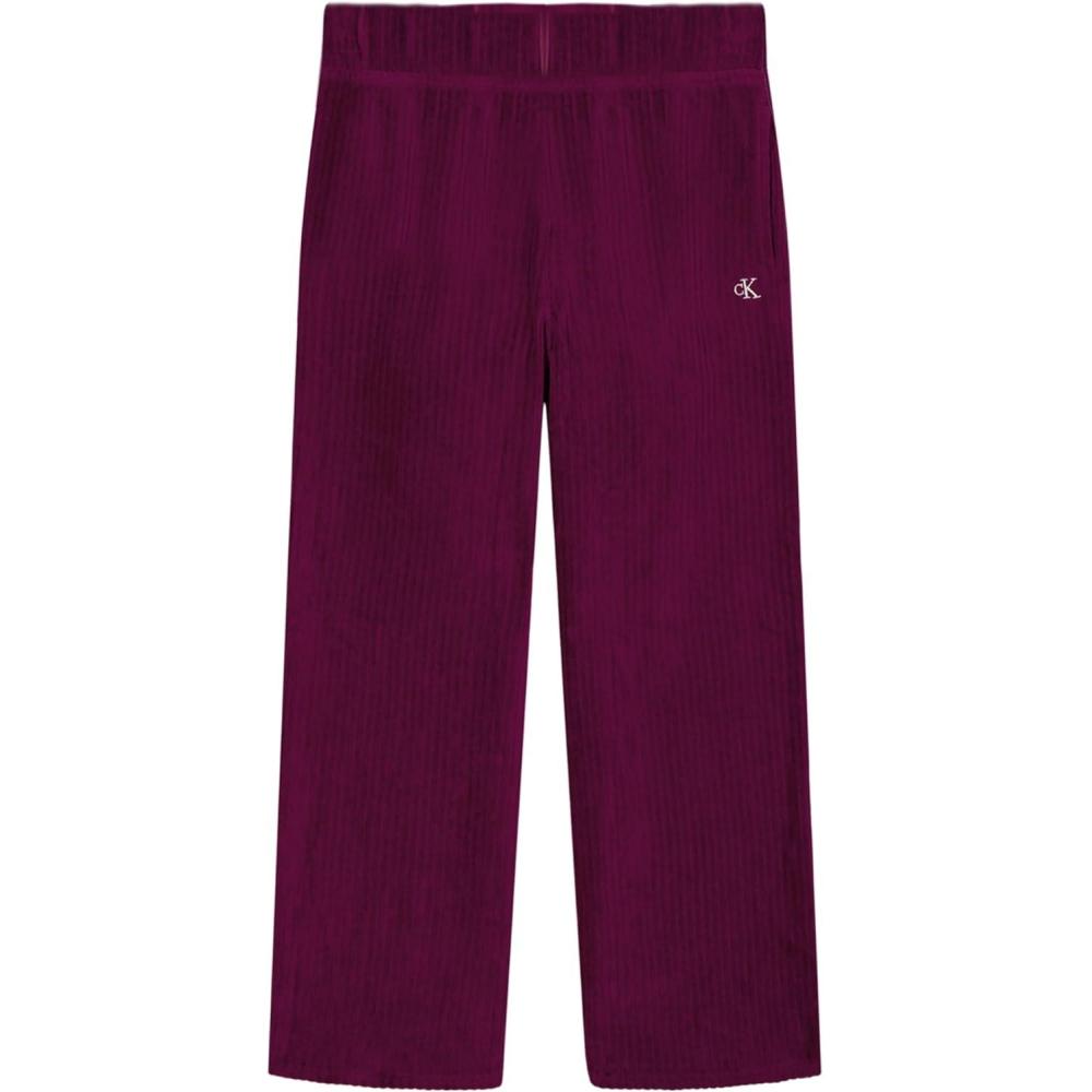 imageCalvin Klein Girls Pullon Cozy Wide Leg Lounge PantRib Velour Purple Potion