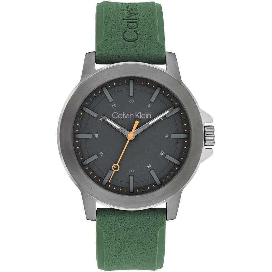 imageCalvin Klein Mens CK Reset  42mm 3H Quartz Watch  Sporty Silicone Strap  Water Resistance 30 Meters  Premium Fashion Timepiece with a Bold Look  Gift for HimGreen