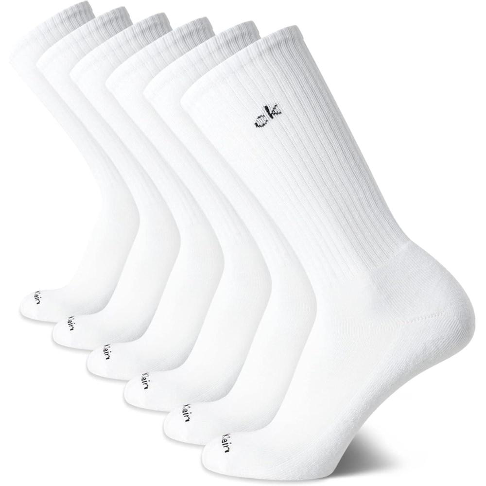 imageCalvin Klein Mens Dress Crew NonBinding Cotton Socks 6PackWhite