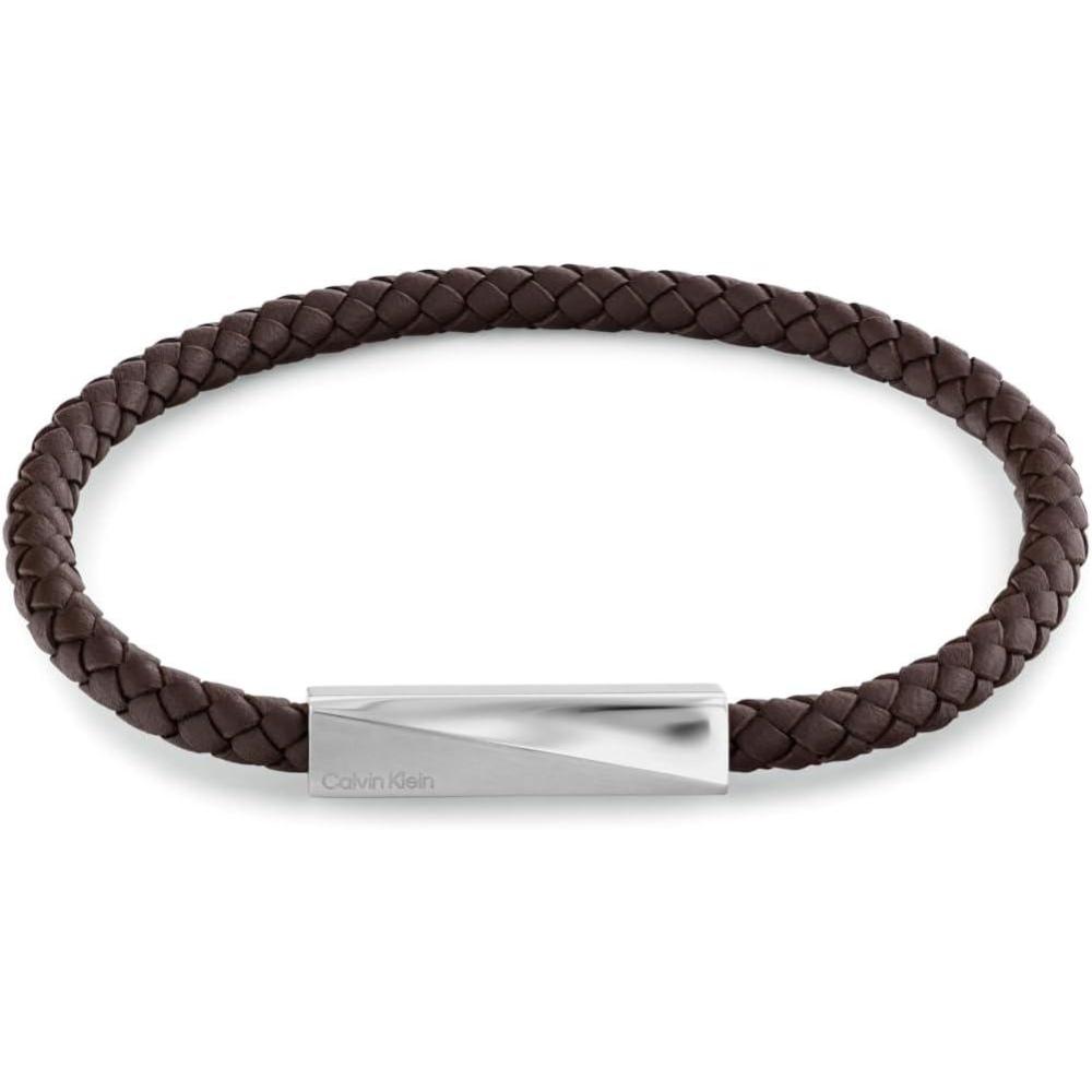 imageCalvin Klein Mens Jewelry  Iconic ID Black Leather Bracelet  Modern Elegance  Premium Fashion for Everyday Wear  Gift for HimChocolate