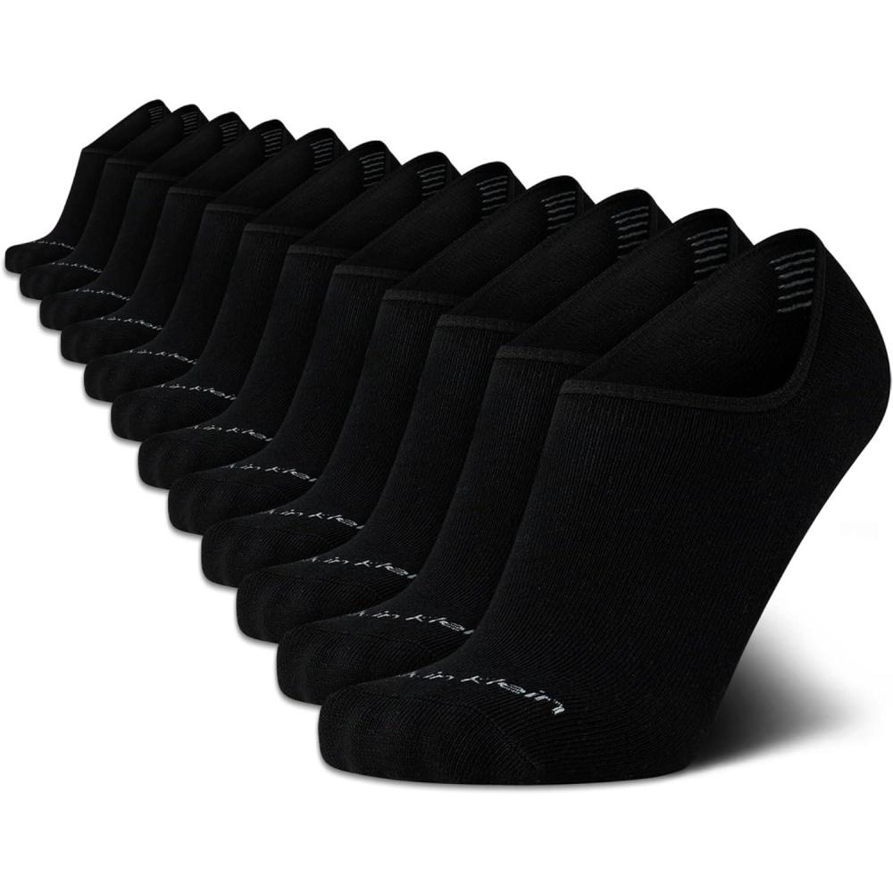 imageCalvin Klein Mens Liner Socks  12 Pack Cushioned NonSlip No Show Sneaker Loafer  Ultra Low Cut Socks for Men 712Black