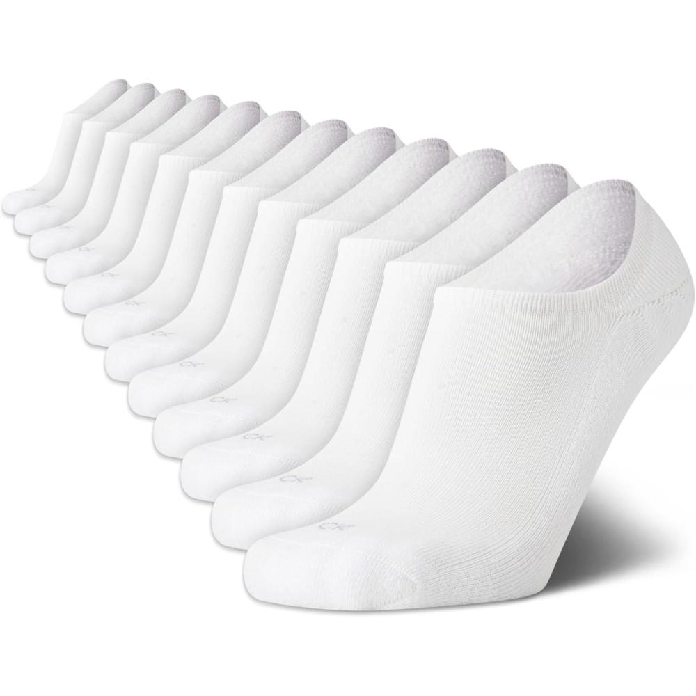 imageCalvin Klein Mens Liner Socks  12 Pack Cushioned NonSlip No Show Sneaker Loafer  Ultra Low Cut Socks for Men 712White