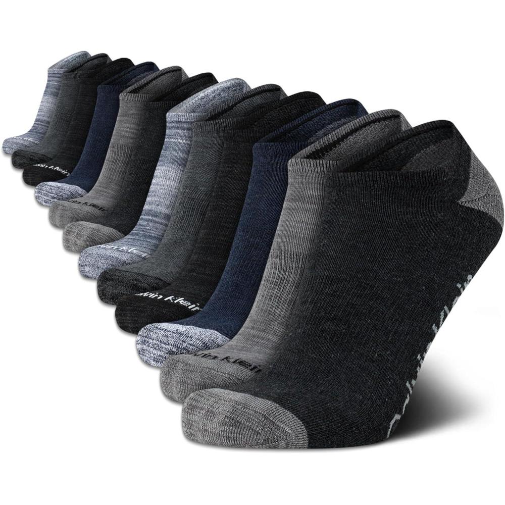 imageCalvin Klein Mens No Show Lightweight Cushioned Low Cut Socks 12 PackAssorted