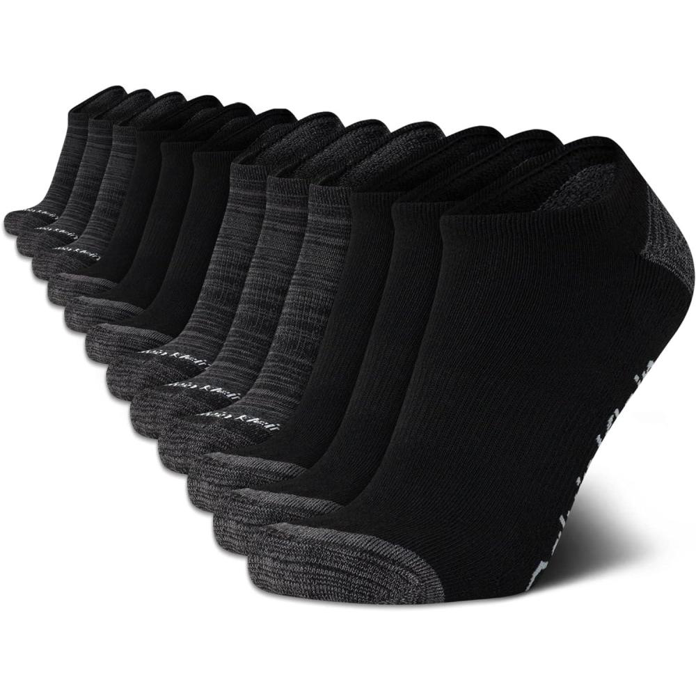 imageCalvin Klein Mens No Show Lightweight Cushioned Low Cut Socks 12 PackGrey Stripes