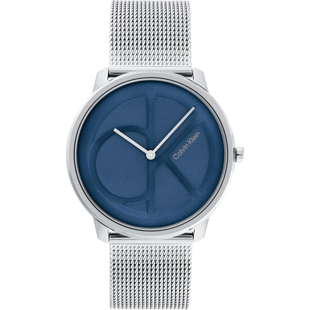 imageCalvin Klein Womens CK Iconic  35mm 2H Quartz Watch  Stainless Steel Mesh Bracelet  Water Resistance 30 Meters  Premium Fashion Timepiece for Everyday Style  Gift for HerSilverBlue