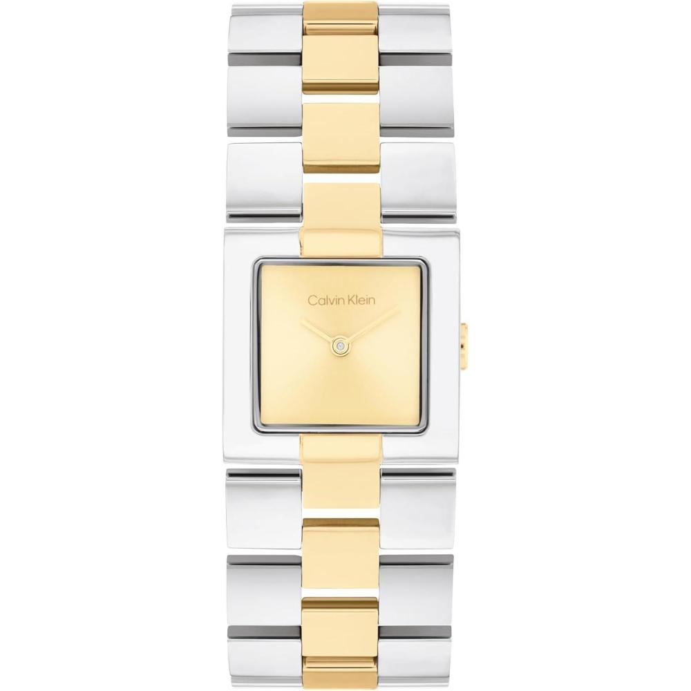 imageCalvin Klein Womens CK Meridian  22mm 2H Quartz Slim Watch  Stainless Steel Bracelet  Minimalistic Stylish Timepiece  Premium Fashion  Gift for HerTwo Tone