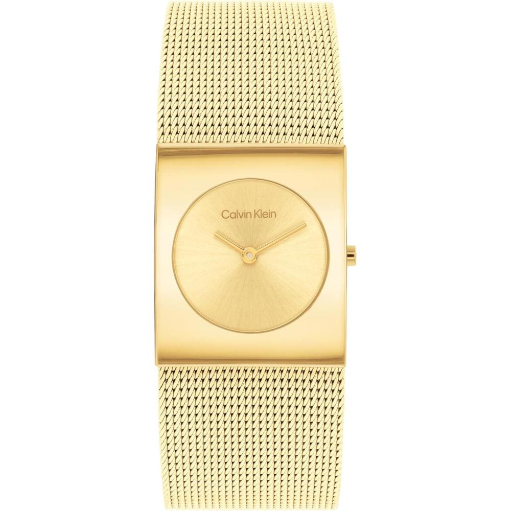 imageCalvin Klein Womens CK Pulse  26mm 2H Quartz Watch  Stainless Steel Mesh Bracelet  Water Resistance 30 Meters  Minimalistic Style  Premium Fashion  Gift for HerGold Plated