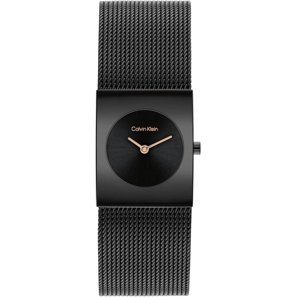 imageCalvin Klein Womens CK Pulse Stainless Steel Watch  21mm Geometric Case Mesh Bracelet Petite Iconic Style  Gift for HerBlack
