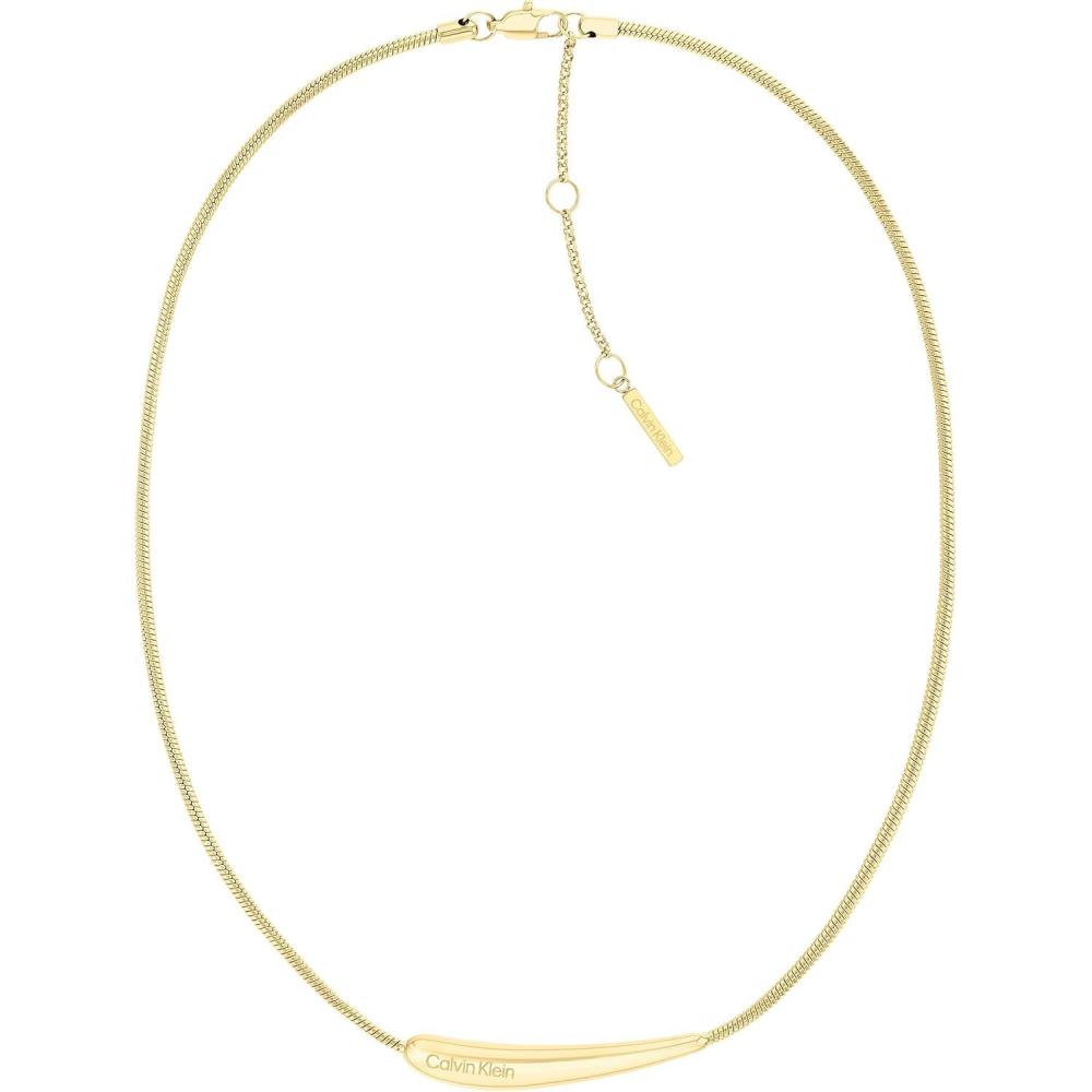 imageCalvin Klein Womens Elongated Drops Pendant Necklace Stainless Steel  Fashion Accessory for any Occasion  Gift for HerGold Plated