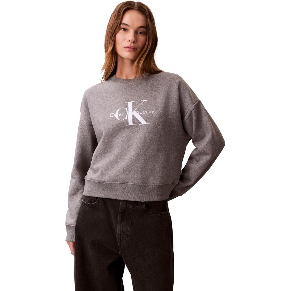 imageCalvin Klein Womens Monogram Logo CrewneckGrey Heather