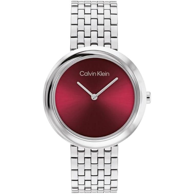 imageCalvin Klein Womens Twisted Bezel  34mm 2H Quartz Watch  Stainless Steel Bracelet  Water Resistance 30 Meters  Minimalistic Style  Premium Fashion  Gift for HerRed