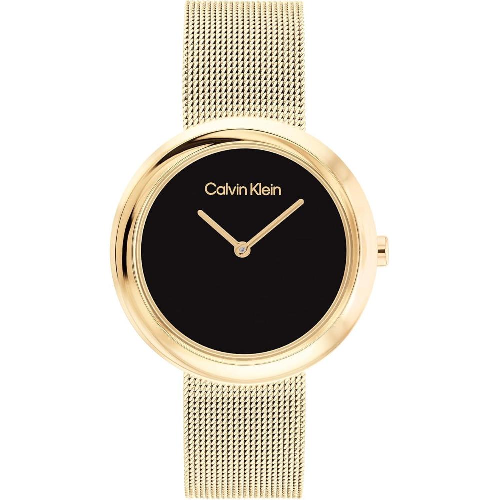imageCalvin Klein Womens Twisted Bezel  34mm 2H Quartz Watch  Stainless Steel Bracelet  Water Resistance 30 Meters  Minimalistic Style  Premium Fashion  Gift for HerBlack Gold
