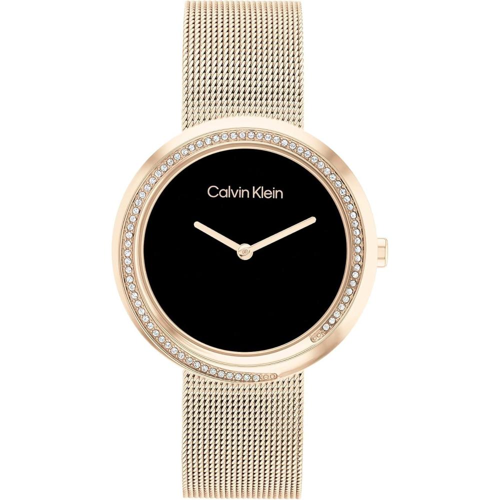 imageCalvin Klein Womens Twisted Bezel  34mm 2H Quartz Watch  Stainless Steel Bracelet  Water Resistance 30 Meters  Minimalistic Style  Premium Fashion  Gift for HerBlack Rose Gold