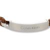 imageCalvin Klein Mens Leather Bracelet Modern Essential with Braided Leather and Polished ID PlaqueBrown