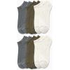 imageCalvin Klein Mens No Show Lightweight Cushioned Low Cut Socks 12 PackBeigeGrey