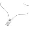 imageCalvin Klein Metallic Waves Dog Tag Necklace Collection for Men  Stainless Steel Lobster Closure  Elegant Everyday Wear  Fashion Accessory Gift for HimSilver