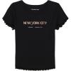 imageCalvin Klein Girls Short Sleeve Babydoll TShirt Soft ampamp ComfortableBlack Ribbed Nyc
