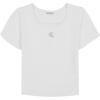 imageCalvin Klein Girls Short Sleeve Babydoll TShirt Soft ampamp ComfortableWhite Square Neck