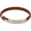 imageCalvin Klein Mens Leather Bracelet Modern Essential with Braided Leather and Polished ID PlaqueBrown