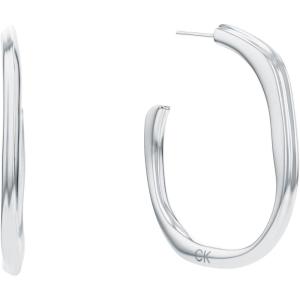 imageCalvin Klein Elemental Womens Hoop Earrings OrganicInspired Sculpted Hoop Post Closure Stainless Steel Elegant Jewelry Perfect for Any Occasion Designer Wear