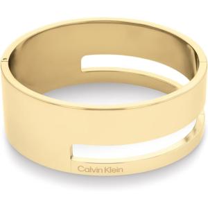 imageCalvin Klein Geometric Essentials Bangle Bracelet for Women  Stainless Steel with Hinge Closure  Classic Design Premium Fashion Jewelry Accessory  Gift for HerGold Plated