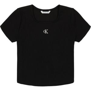 imageCalvin Klein Girls Short Sleeve Babydoll TShirt Soft ampamp ComfortableBlack Square Neck