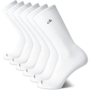 imageCalvin Klein Mens Dress Crew NonBinding Cotton Socks 6PackWhite