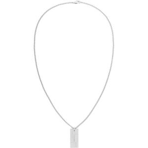 imageCalvin Klein Mens Grid Pendant Necklace Stainless Steel Dog Tag  Modern Statement Accessory  Gift for HimSilver