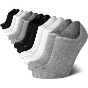 imageCalvin Klein Mens Liner Socks  12 Pack Cushioned NonSlip No Show Sneaker Loafer  Ultra Low Cut Socks for Men 712WhiteGreyBlack