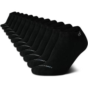 imageCalvin Klein Mens No Show Lightweight Cushioned Low Cut Socks 12 PackBlack Classic