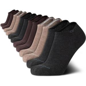 imageCalvin Klein Mens No Show Lightweight Cushioned Low Cut Socks 12 PackHeather Assorted