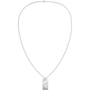 imageCalvin Klein Metallic Waves Dog Tag Necklace Collection for Men  Stainless Steel Lobster Closure  Elegant Everyday Wear  Fashion Accessory Gift for HimSilver