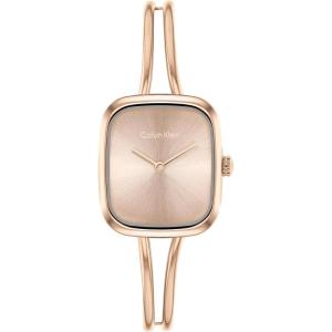 imageCalvin Klein Womens CK Adore Stainless Steel Watch  24mm Tank Case Adjustable Bangle Bracelet Petite Elegant Design  Gift for HerRose Gold