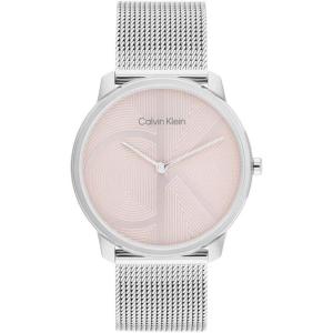 imageCalvin Klein Womens CK Iconic  35mm 2H Quartz Watch  Stainless Steel Mesh Bracelet  Water Resistance 30 Meters  Premium Fashion Timepiece for Everyday Style  Gift for HerSilver Pink Mesh