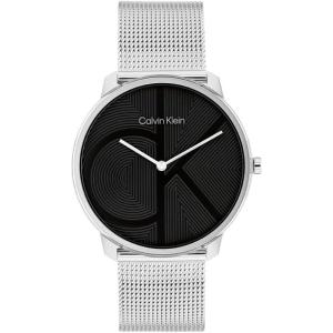 imageCalvin Klein Womens CK Iconic  35mm 2H Quartz Watch  Stainless Steel Mesh Bracelet  Water Resistance 30 Meters  Premium Fashion Timepiece for Everyday Style  Gift for HerSilverBlack Grid