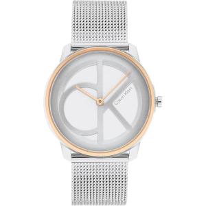 imageCalvin Klein Womens CK Iconic  35mm 2H Quartz Watch  Stainless Steel Mesh Bracelet  Water Resistance 30 Meters  Premium Fashion Timepiece for Everyday Style  Gift for HerTwo Tone Mesh