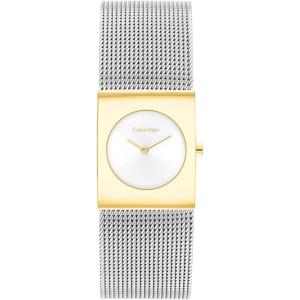 imageCalvin Klein Womens CK Pulse Stainless Steel Watch  21mm Geometric Case Mesh Bracelet Petite Iconic Style  Gift for HerSilverWhite