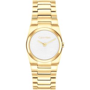 imageCalvin Klein Womens CK Unite Stainless Steel Watch 26mm Case with Link Bracelet  Sleek Curved Case Modern Everyday Style  Gift for HerGold PlatedWhite