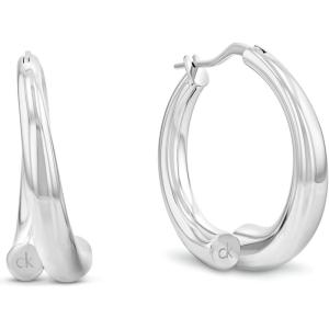 imageCalvin Klein Womens Jewelry  CK Spiral Hoop Earrings  Stainless Steel  Fashion Accessory for Everyday Wear  Gift for HerSilverMedium