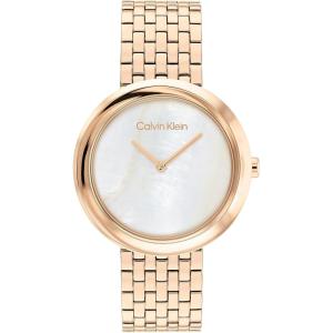 imageCalvin Klein Womens Twisted Bezel  34mm 2H Quartz Watch  Stainless Steel Bracelet  Water Resistance 30 Meters  Minimalistic Style  Premium Fashion  Gift for HerWhite Mother of PearlCarnation Gold