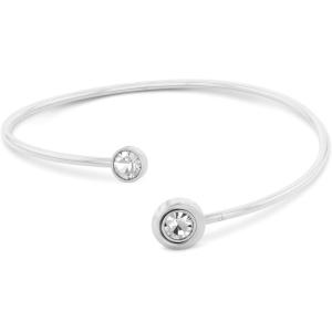 imageCalvin Klein Womens Twisted Bezel Solitaire Bracelet Stainless Steel Elegant Curved Design  Contemporary Fashion for Everyday Wear  Gift for HerSilver