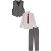 imageCalvin Klein Boys 4Piece Formal Suit Set Vest Pants Collared Dress Shirt and TieSilverware