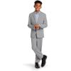 imageCalvin Klein Boys BiStretch Blazer Suit Jacket 2Button Single Breasted Closure Buttoned Cuffs ampamp Front Flap PocketsSilver Metal