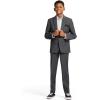 imageCalvin Klein Boys Blazer Suit Jacket 2Button Single Breasted Closure Buttoned Cuffs ampamp Front Flap PocketsGrey Windowpane