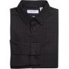 imageCalvin Klein Boys Long Sleeve Patterned Dress Shirt ButtonDown Style with Cuffs ampamp Shirttail HemMetallic Black