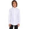 imageCalvin Klein Boys Long Sleeve Sateen Dress Shirt ButtonDown Style with Cuffs ampamp Shirttail HemWhite