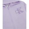 imageCalvin Klein Girls Long Sleeve Full Zip Fleece Hoodie SweatshirtPale Lavender